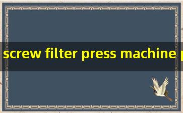 screw filter press machine products